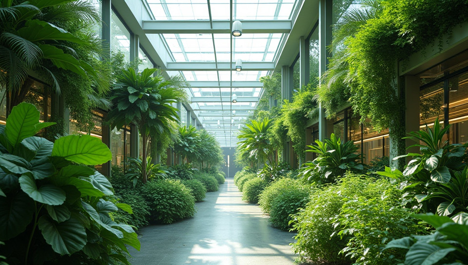 Plants thrive in green buildings