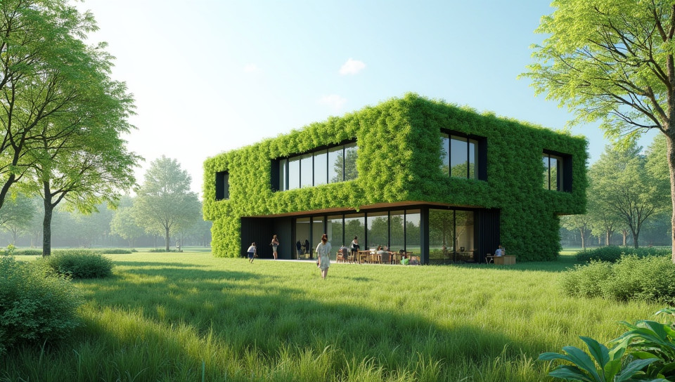 Green buildings use sustainable materials