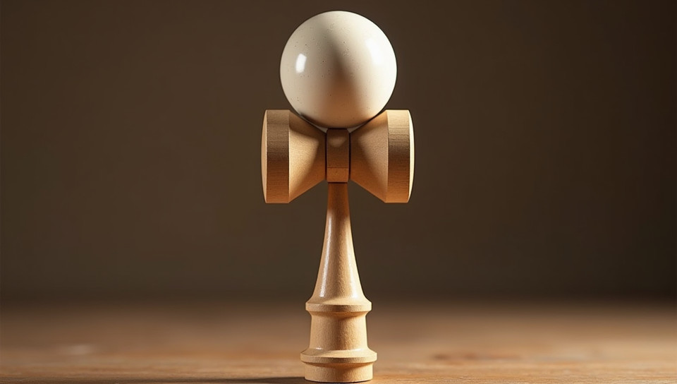 Balancing the ball is key to successful kendama play