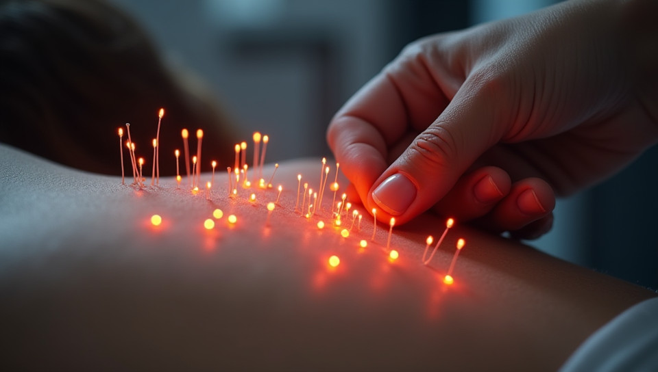 Electrical stimulation is used with acupuncture