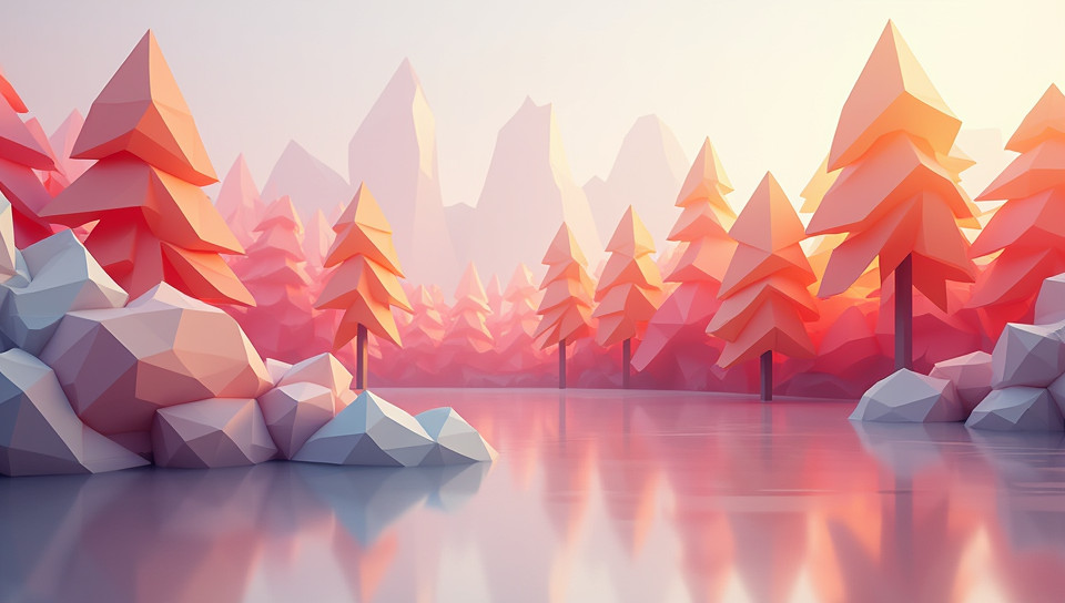 Simplified shapes create distinct visual styles in low poly art