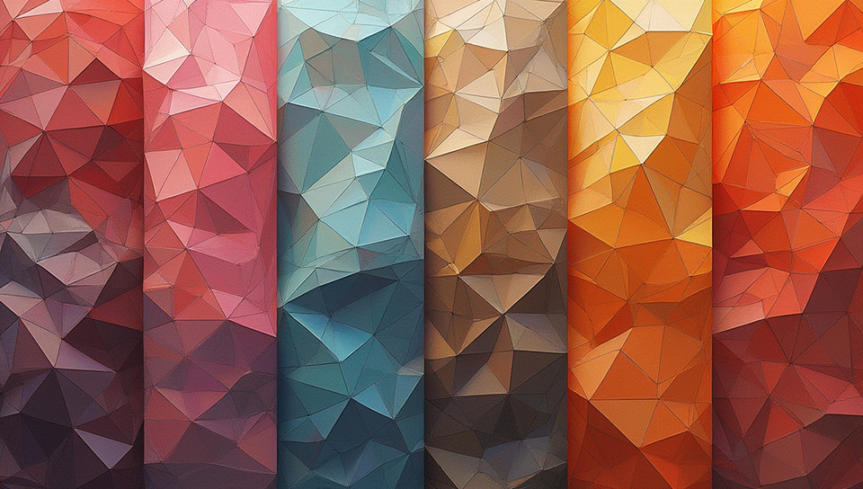 Distinctive textures accompany low poly art designs