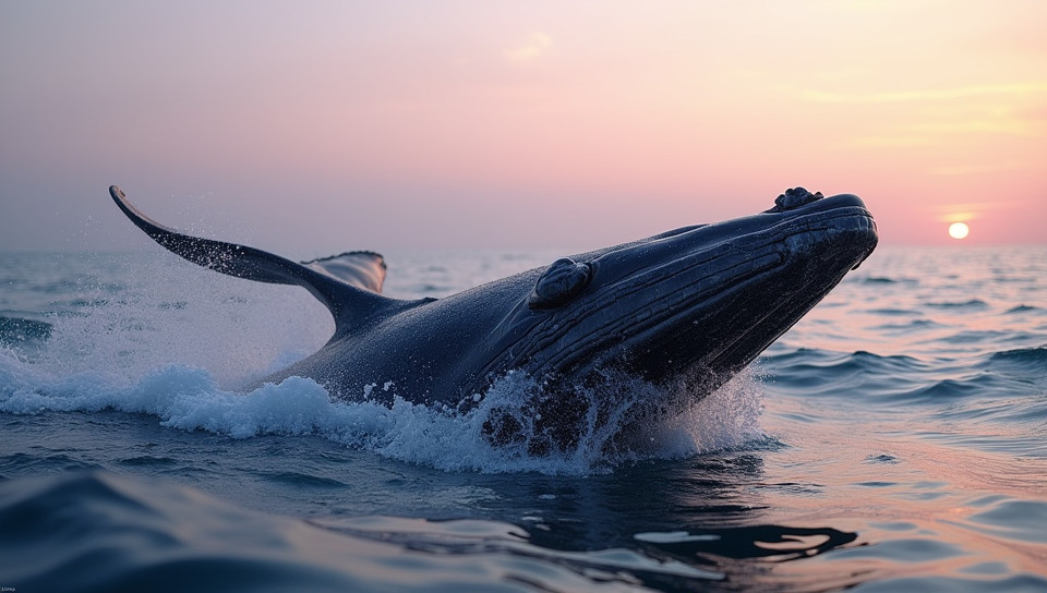 Whale watching is best done at dawn or dusk