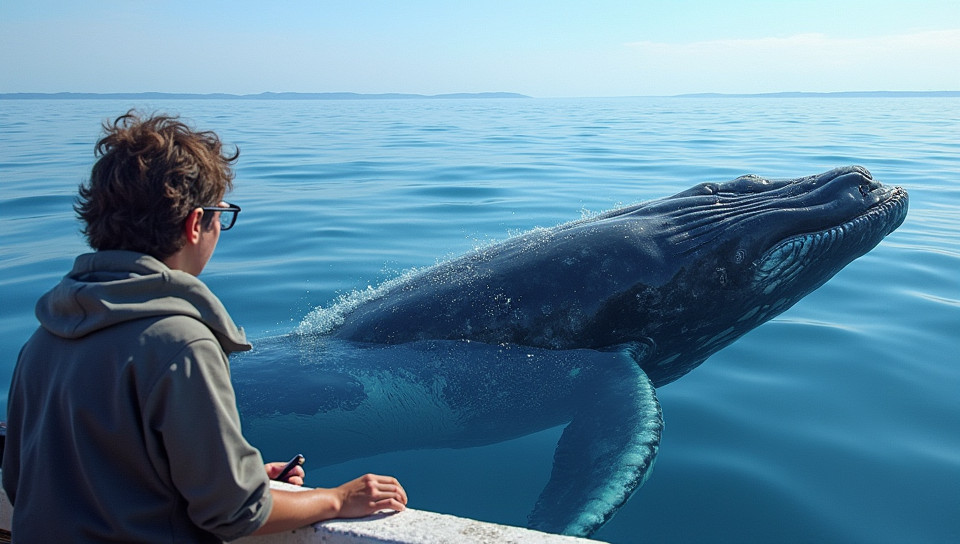 Guides provide information on whale behavior