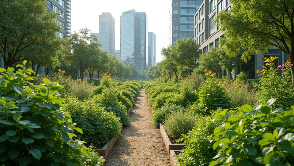 Community gardens provide green spaces in urban areas