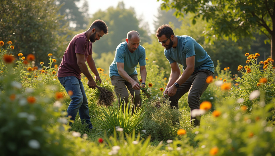 Community members maintain the garden