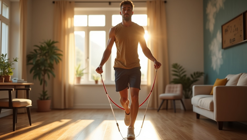 Jumping rope at home helps burn calories and fat easily