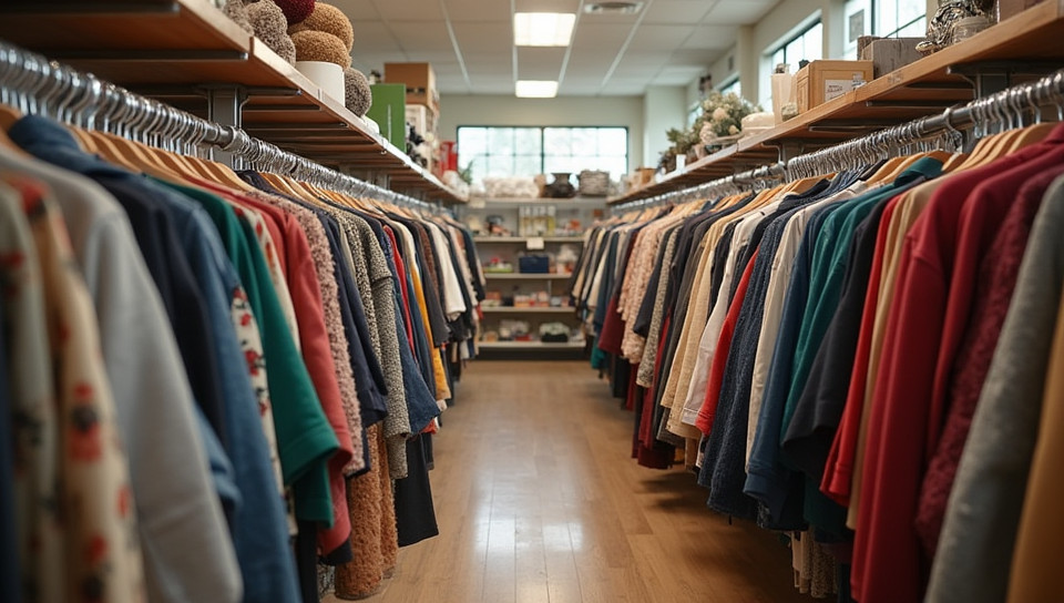 Thrift stores offer affordable clothing and household items daily