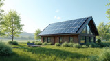 Solar panels are used in green building design