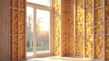 Building insulation reduces heat loss and saves energy