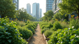 Community gardens provide green spaces in urban areas