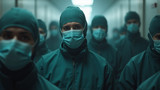 The number of people appearing in surgical masks kept multiplying