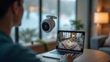 Home security cameras provide live feeds remotely continuously