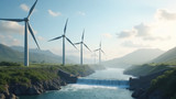 Wind turbines have lower initial costs than hydroelectric dams