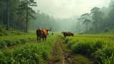 Deforestation occurs for livestock grazing and feed crop growth