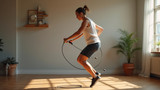 Jumping rope is an efficient cardio exercise at home