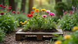 Planting flowers in upcycled pallets adds aesthetic value to gardens